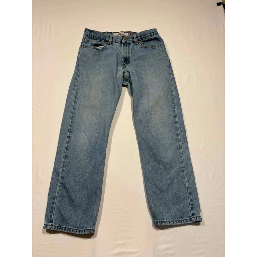 Levis 505 Regular Fit Jeans Mens 30x29 Light Wash Blue Denim Straight Leg‎